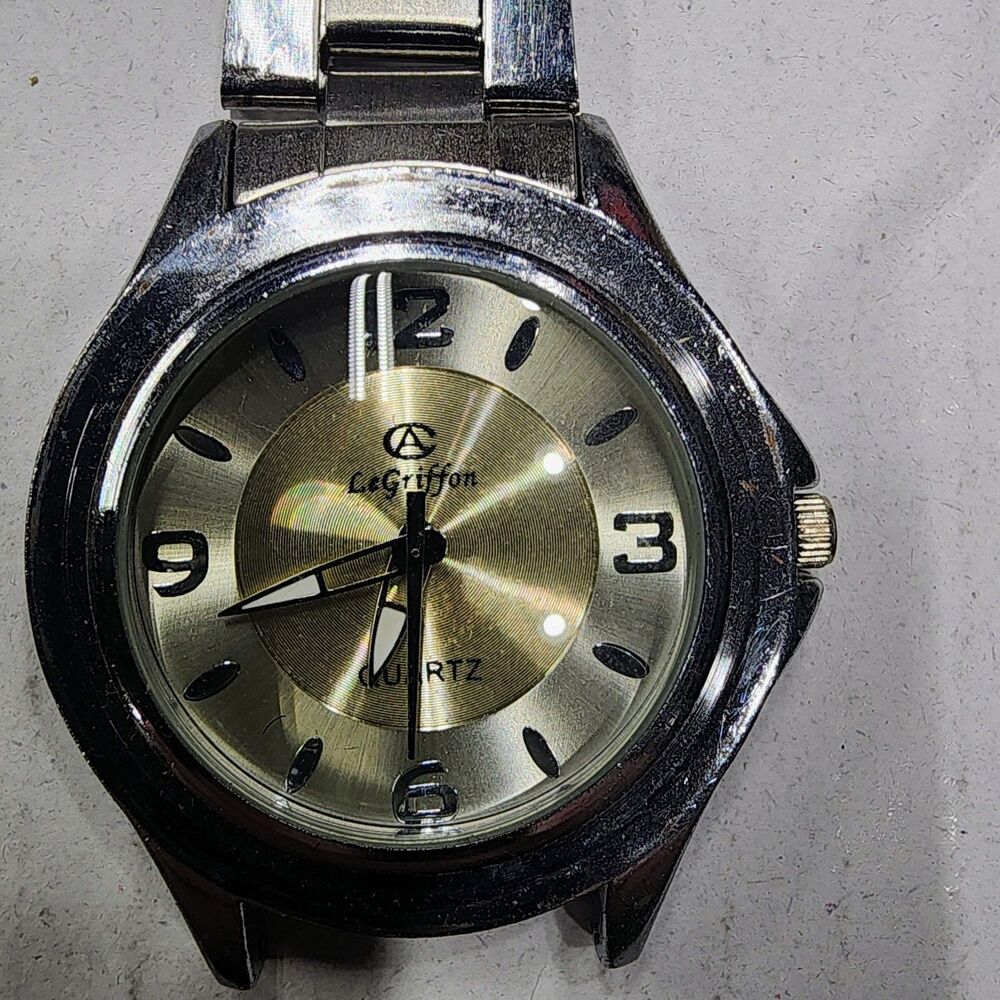 Vintage LeGriffon Quartz Men's Watch, Stainless Steel, Runs Well